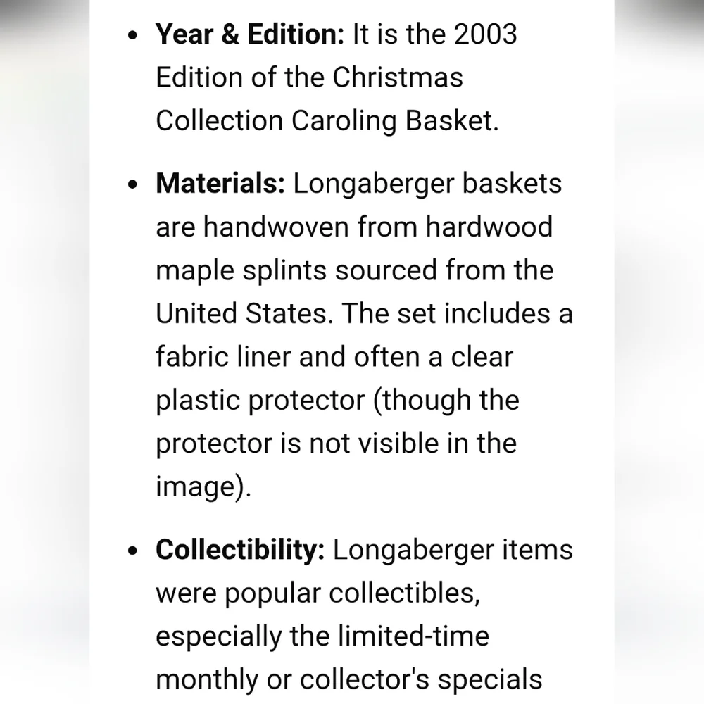 Longaberger charming basket